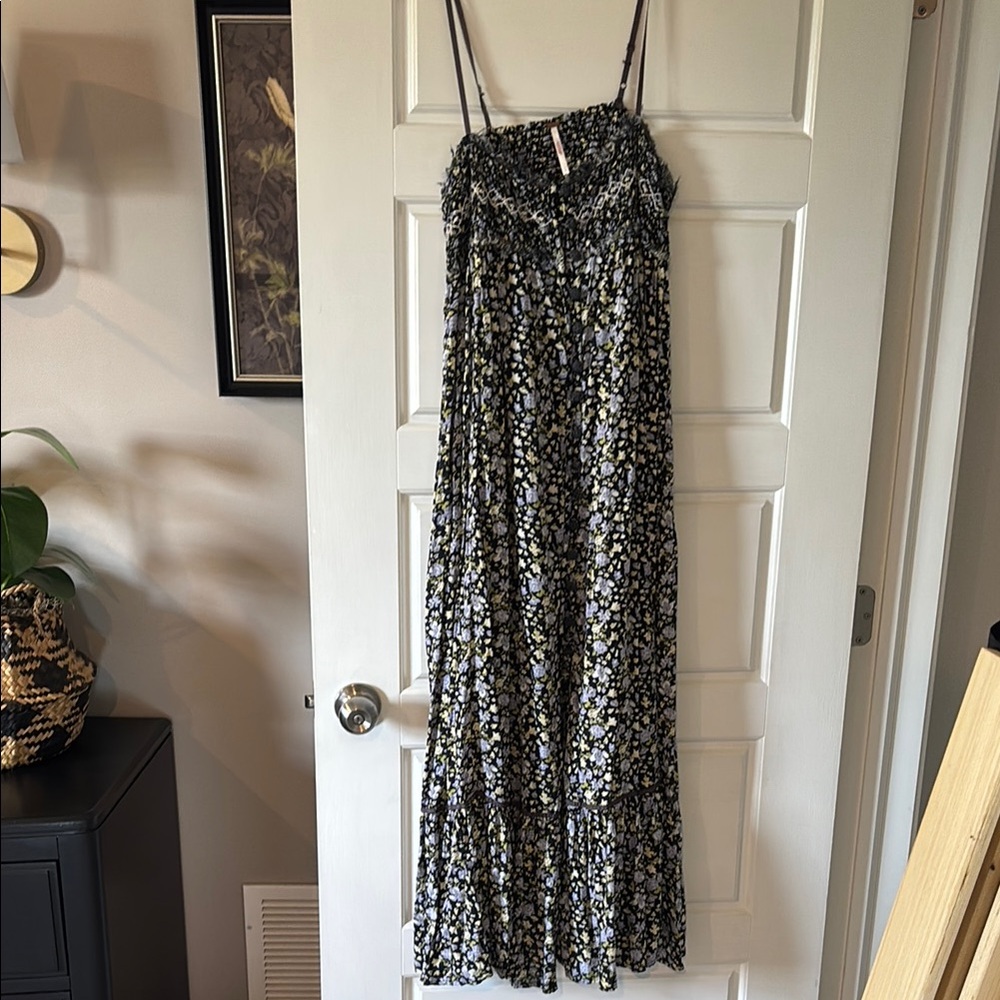 Free People Floral Maxi Dress - Black and White